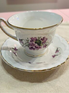 Vintage Crown Dorset Staffordshire England Tea Cup and Saucer Set